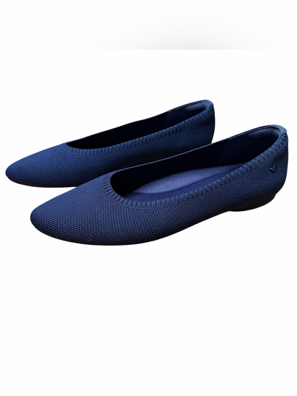 Vivaia Tamia 2.0 Almond Toe Ballet Flats Dark Blue Size 37.5 US 7 Navy Blue - Picture 3 of 8